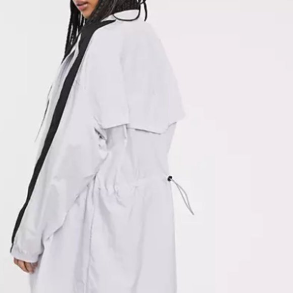 New Reebok Woven Long Sleeve Stirling Grey Bomber Collar 3/4 Length Jacket US XL - Picture 15 of 15